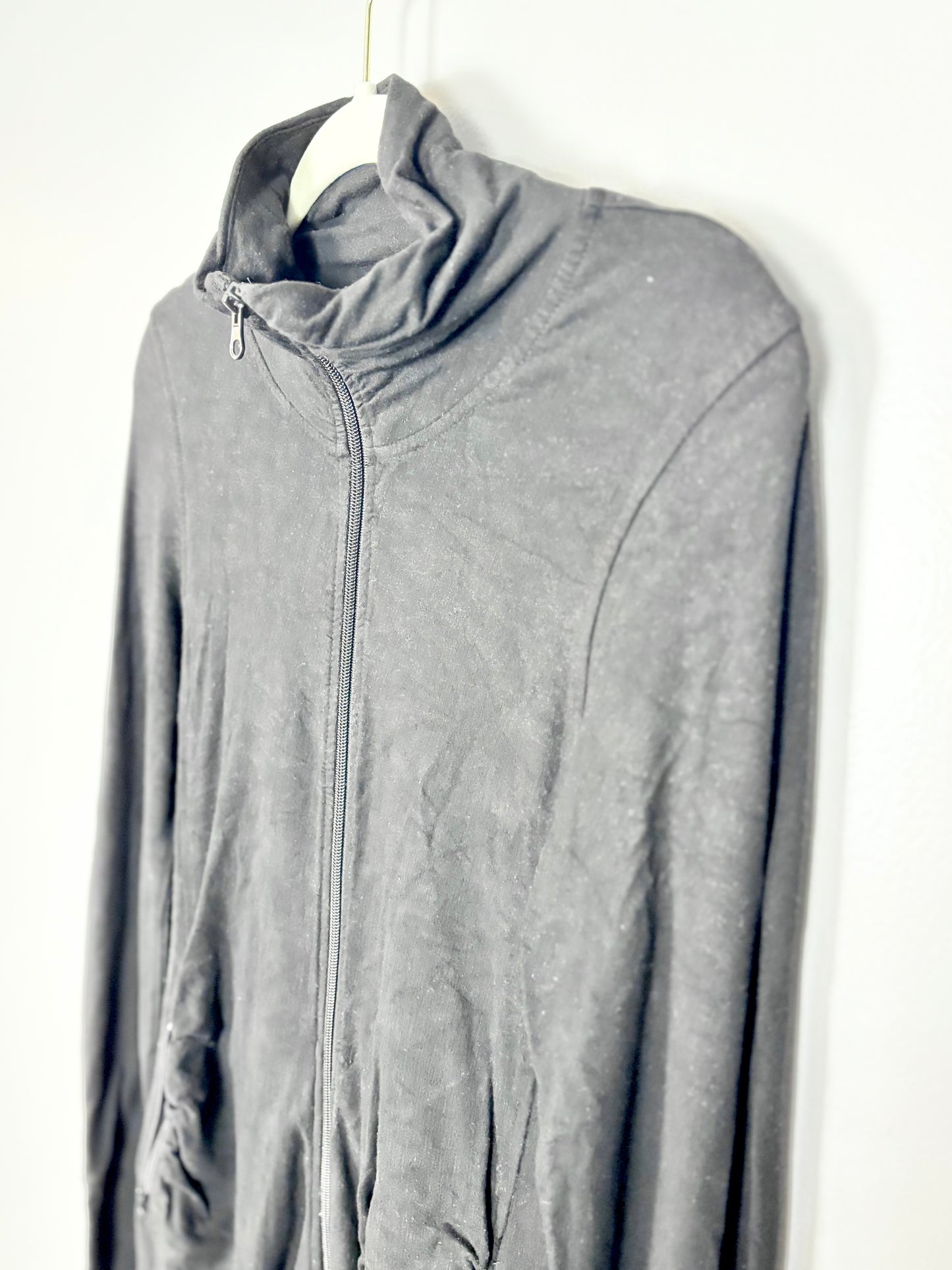 XS - Thyme Black Zippered Sweater