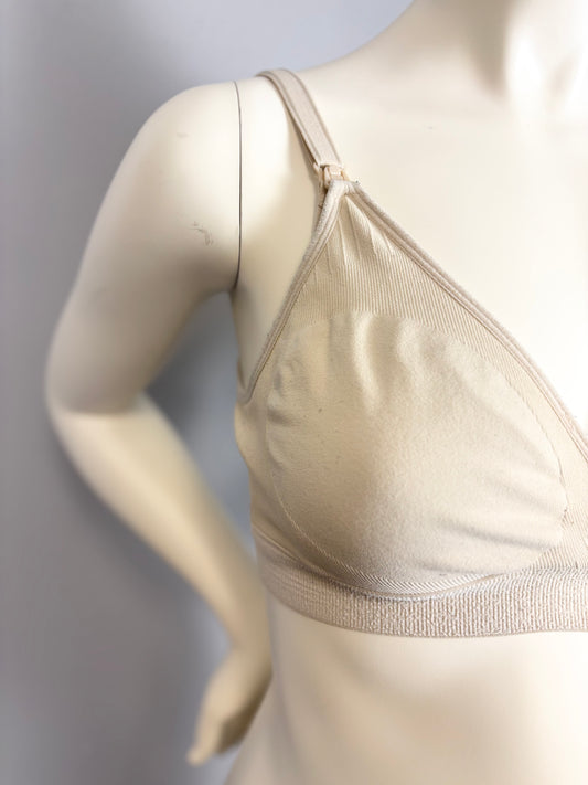M - Taupe Ribbed Nursing Bralette
