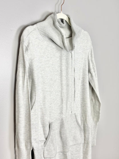 XL - Thyme Grey Cowl Neck Kangaroo Sweater