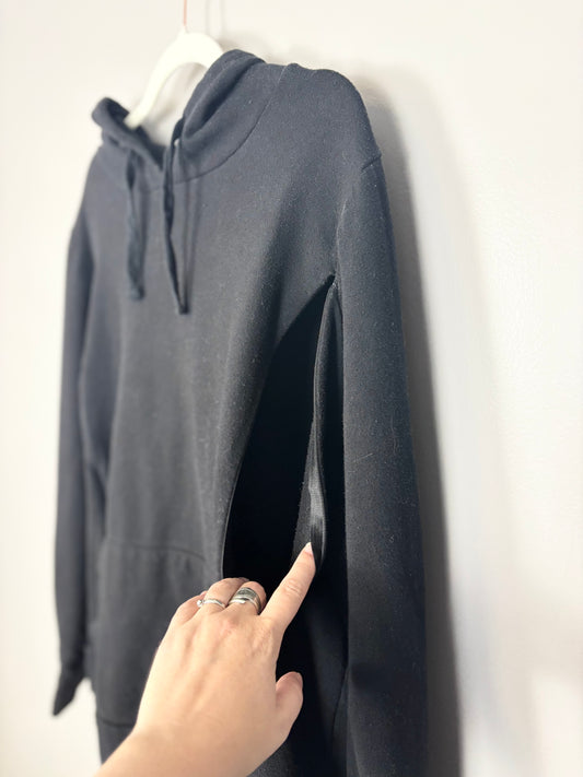 XL - Motherhood Black Nursing Hoodie