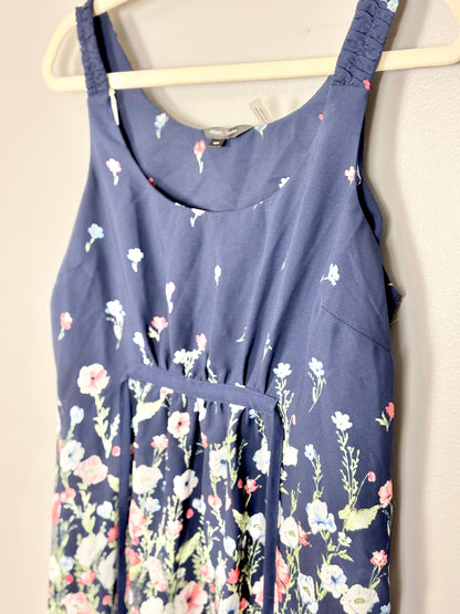 M - Stork & Babe Navy Fade to Florals Blouse