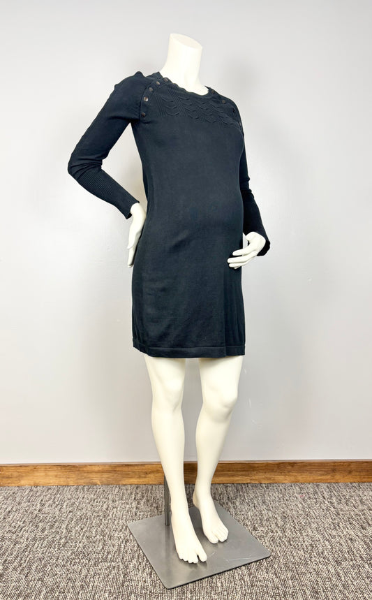 S/Size 6 – Seraphine Black Cable Knit Nursing Dress