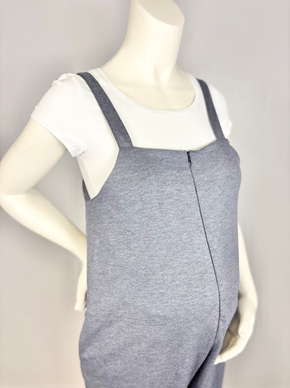 S - HelloMiz Zipper-Front Smoke Blue Romper