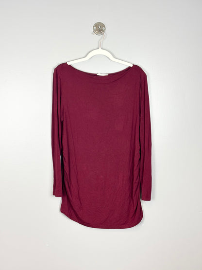 XL - Hello Miz Burgundy Fitted Long Sleeve Top
