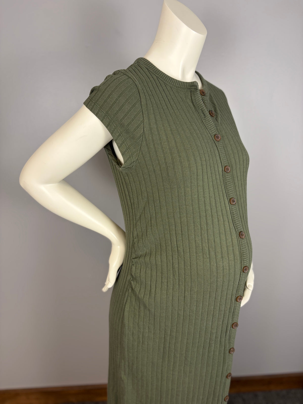 L - Old Navy Shift Maxi Button Front Dress
