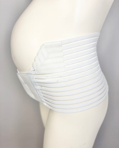 M - White Belly Support Band w/Extension Strap