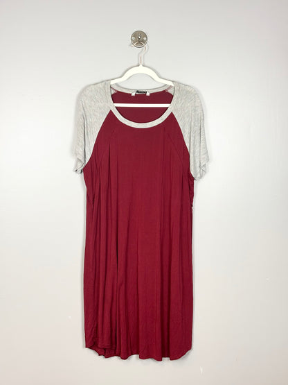 XXL - Ekoauer Deep Red Nursing Nightgown