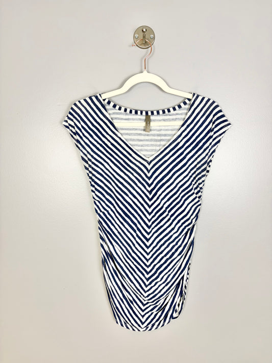 S - Thyme Diagonal Navy Stripe Tee