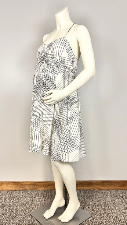 L - Motherhood Abstract Lines Halter Dress