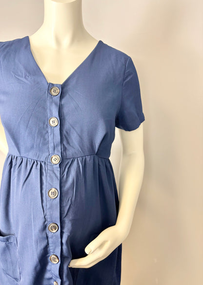 XL – Pink Blush Navy Button Front Dress