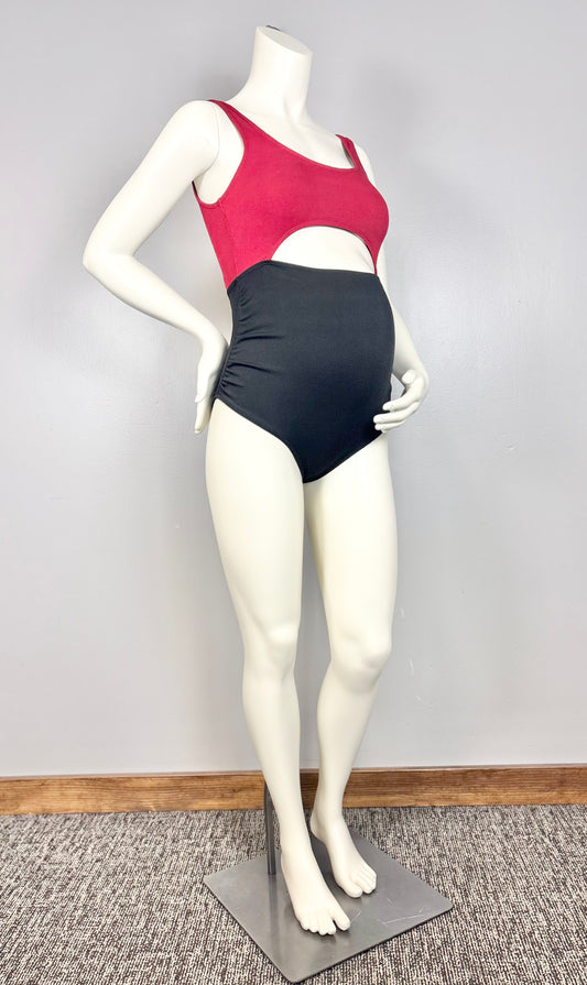 XS - Black & Red Peekaboo Bathing Suit