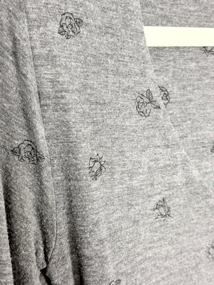 XS - Stork & Babe Grey Rose Long Sleeve Top