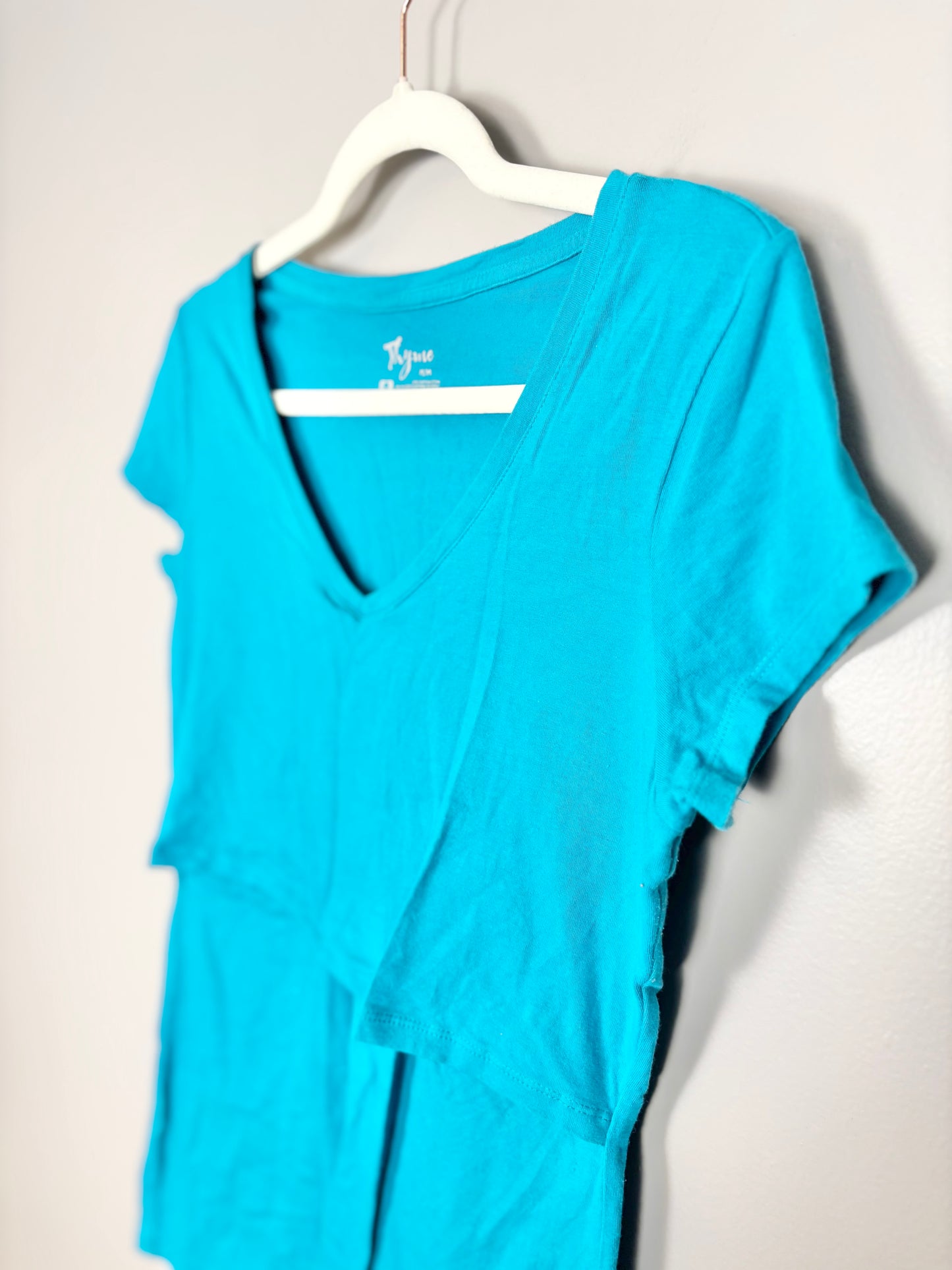 M - Thyme Bright Teal Nursing Shirt