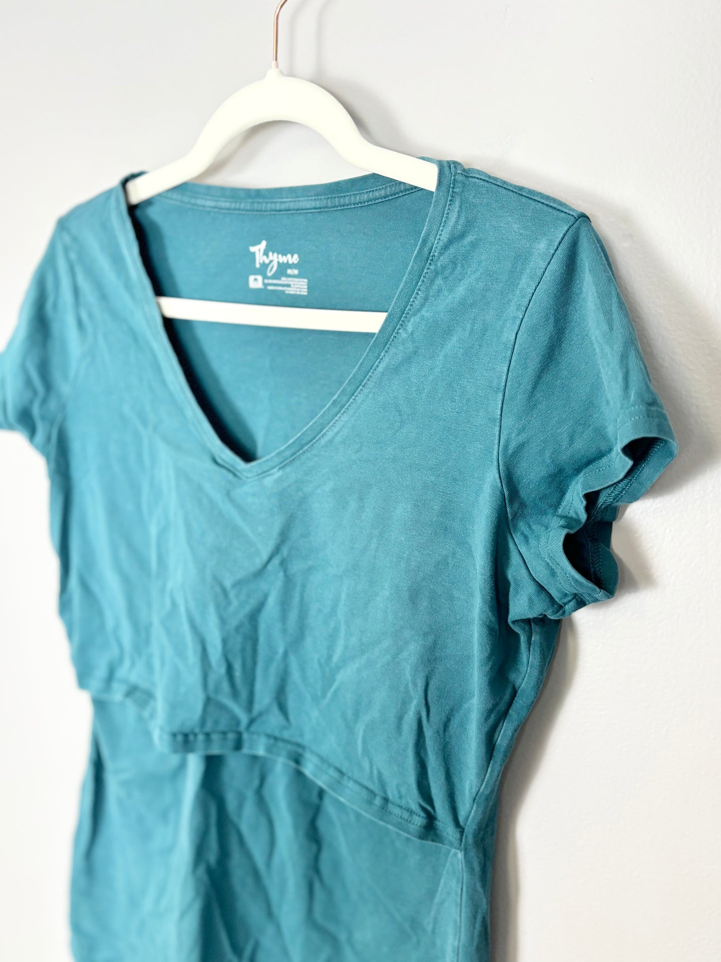 M - Thyme Teal Nursing Shirt