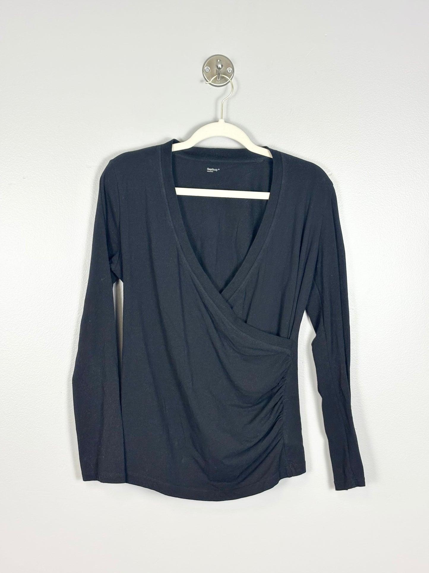 M - Gap Body Black Crossover Maternity-to-Nursing Shirt