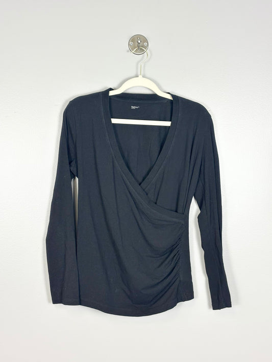 M - Gap Body Black Crossover Maternity-to-Nursing Shirt