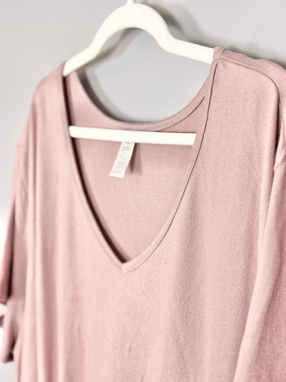 4XL - George Dusty Rose Knotted Top