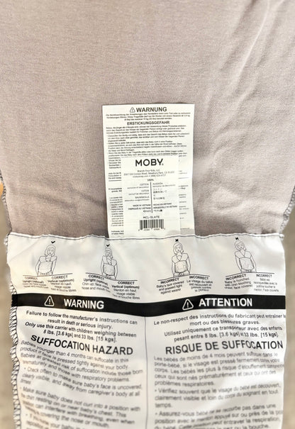 One Size - Moby Grey Baby Wearing Wrap