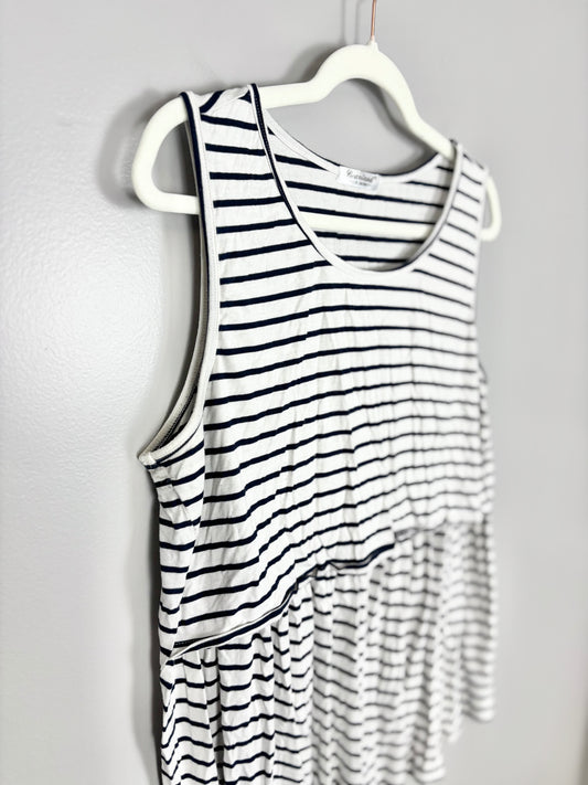 XL - Bearsland Black & White Striped Nursing Tank