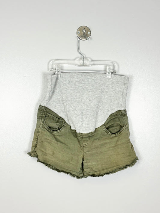 M - Thyme Slim Fit Army Green Denim Shorts