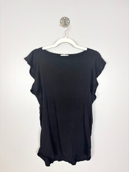 S - Gap Black Flutter Cap Sleeve Shirt