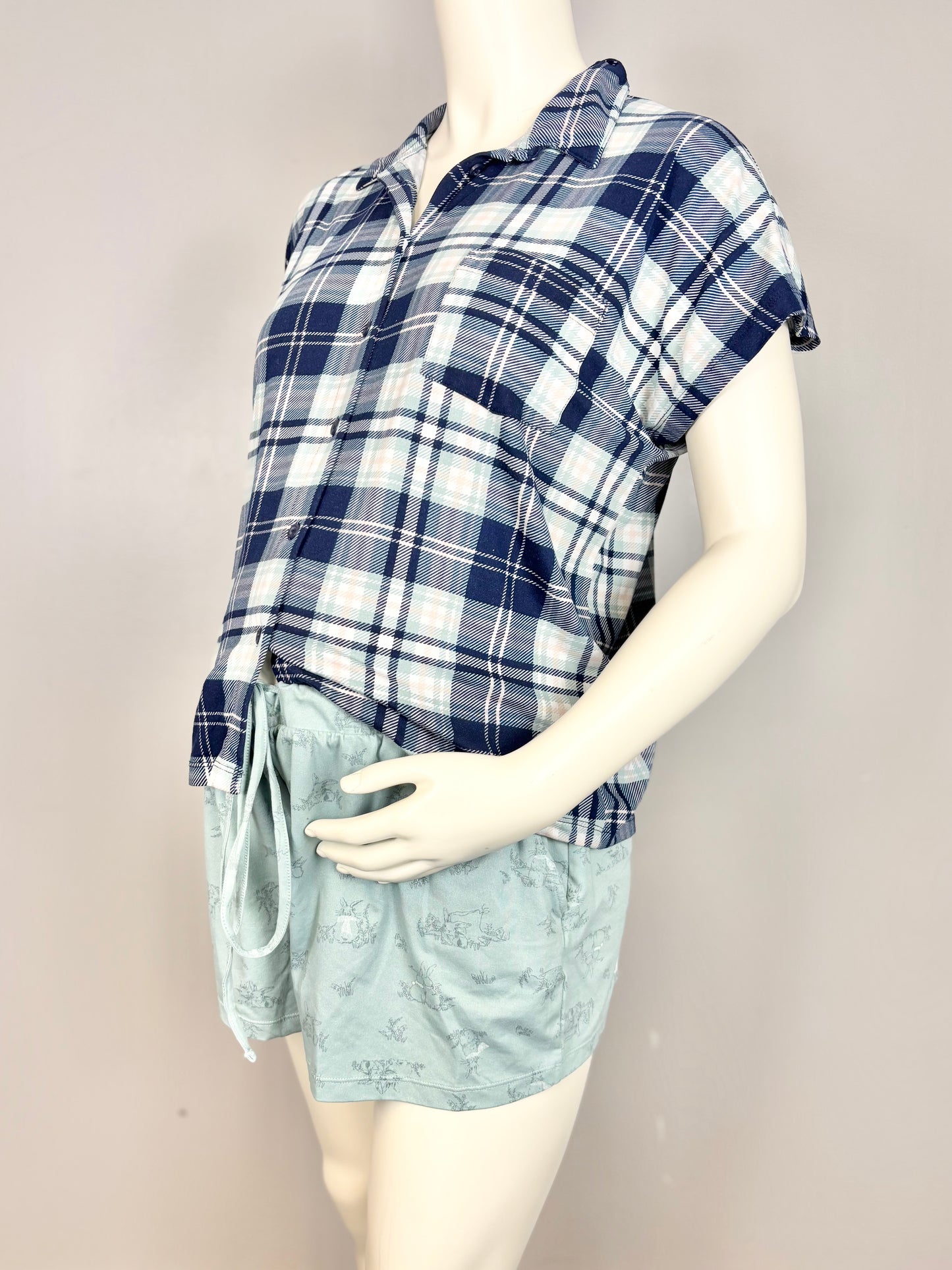 M - La Vie En Rose Plaid Sleep Shirt