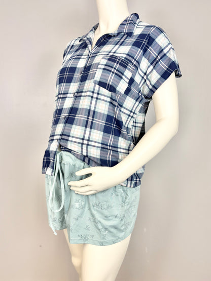 M - La Vie En Rose Plaid Sleep Shirt