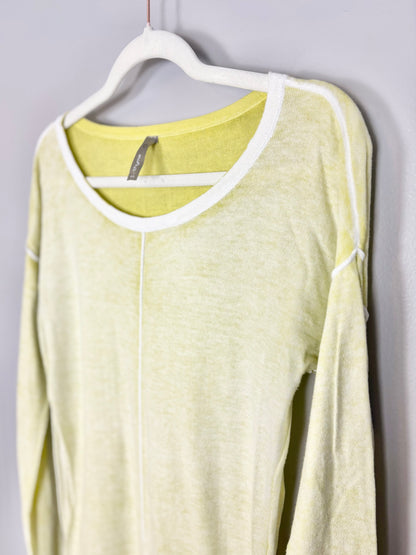 S - Thyme Chartreuse Detail Sweater