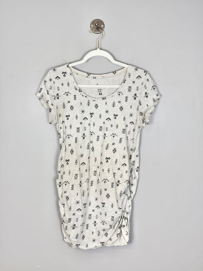 M - Thyme Black & White Symbols Fitted T-Shirt