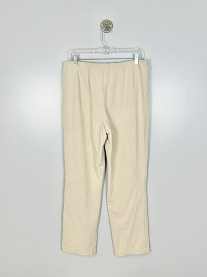 L - L.L. Bean Cream Stretch Lounge Pants