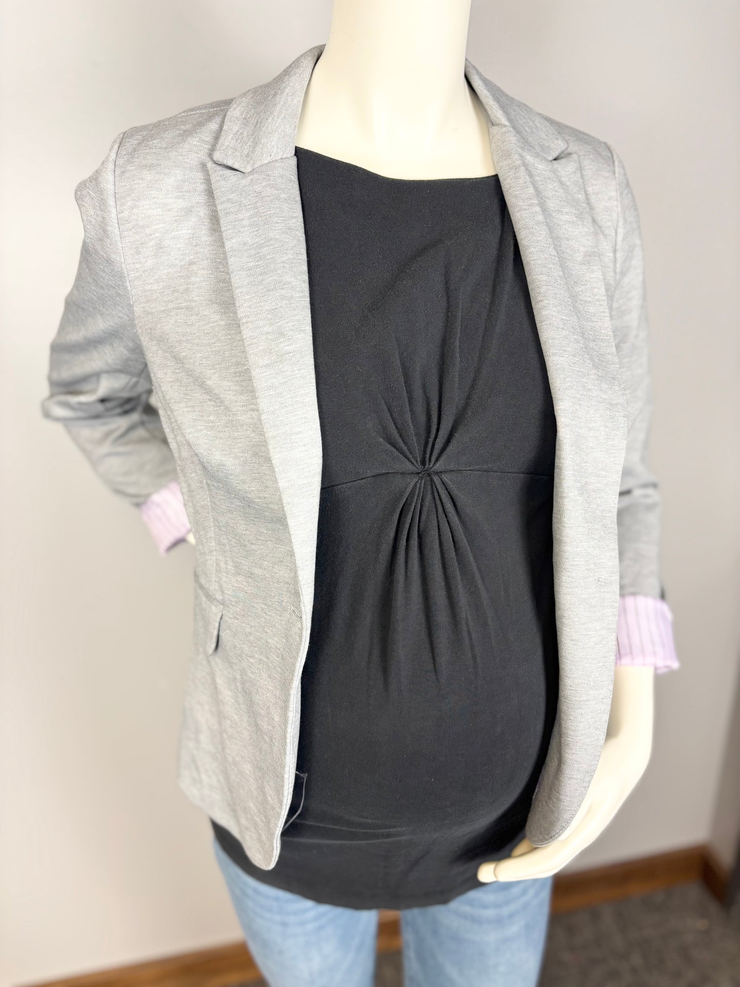M - Suzy Shier Lavender Pinstripe Suit Jacket
