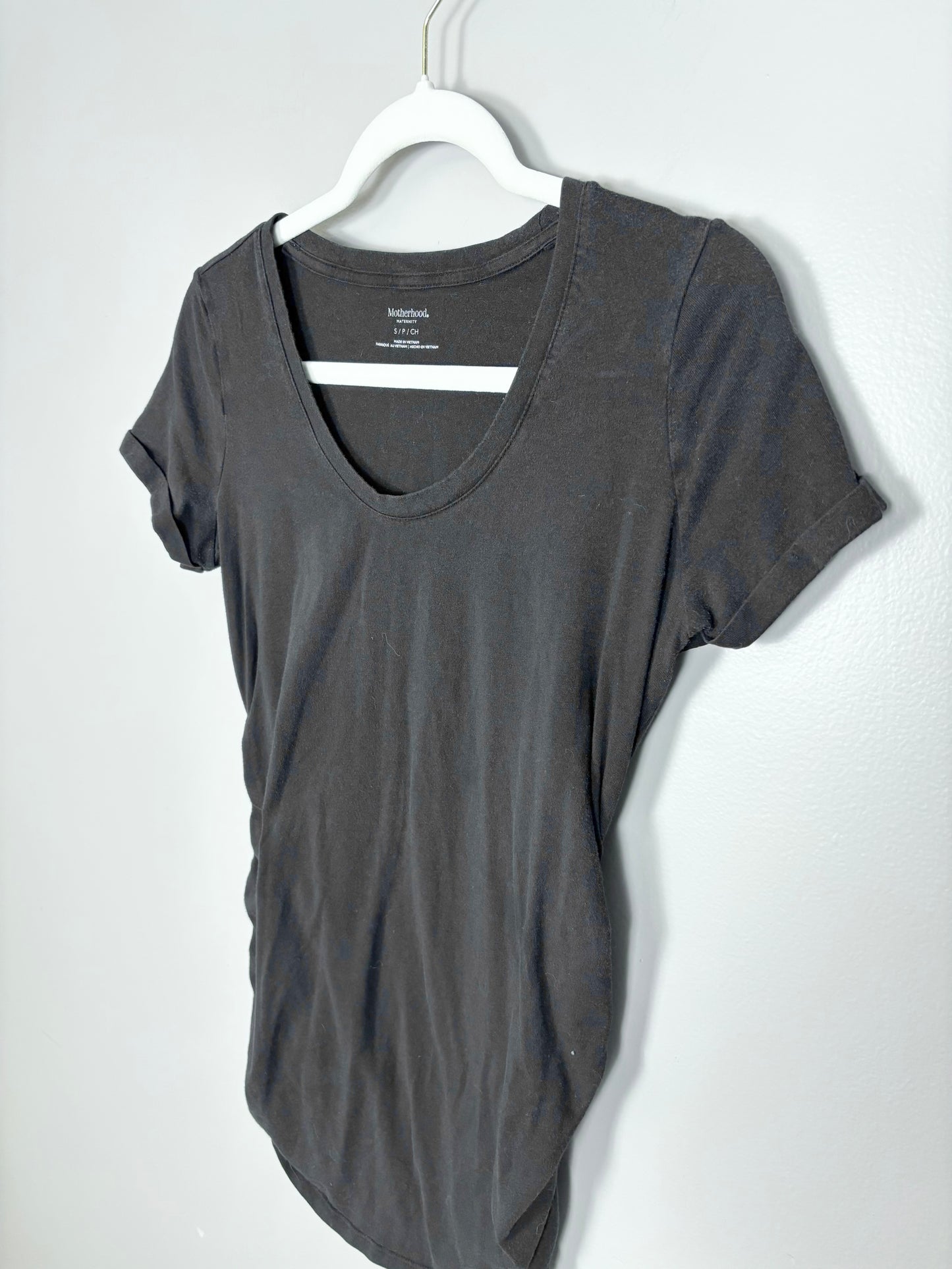 S - Motherhood Black Fitted Shirt