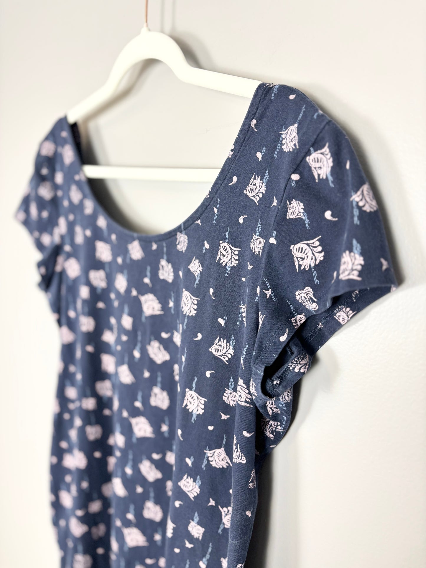 L - Thyme Navy Paisley Pattern Shirt