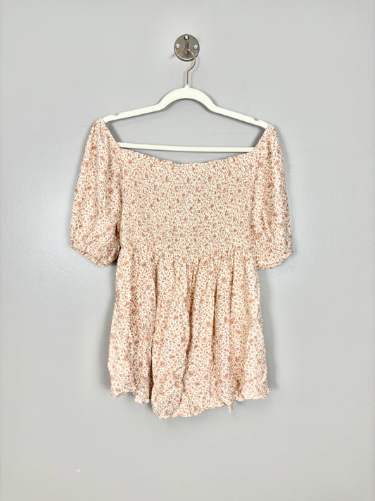 M - Hello Mix Pink Floral Crepe Blouse