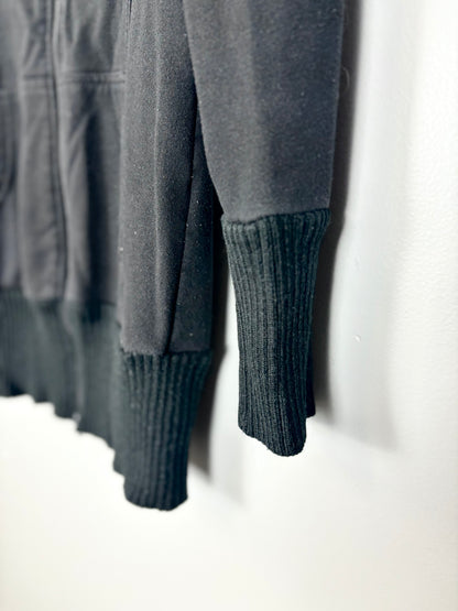 S - Thyme Black Zip-Up Black Sweater