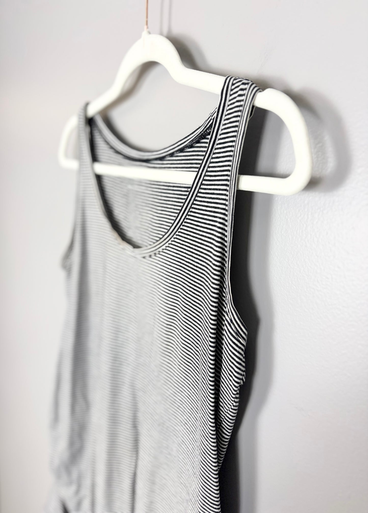 S - Motherhood Black & White Stripe Tank