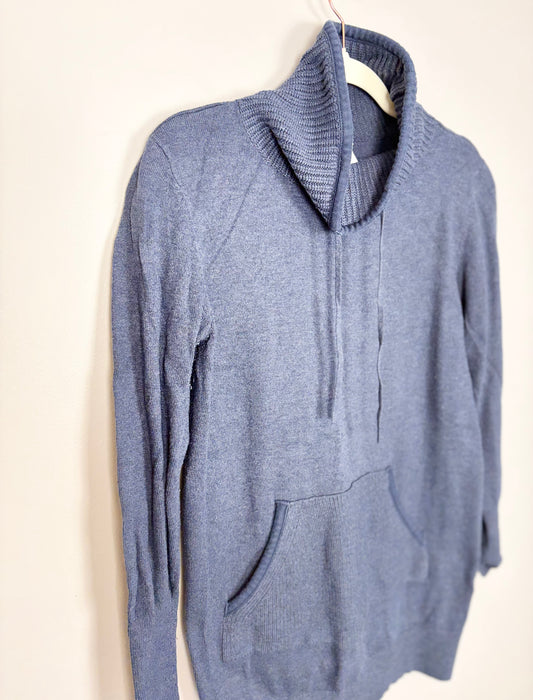S - Thyme Navy Blue Kangaroo Sweater