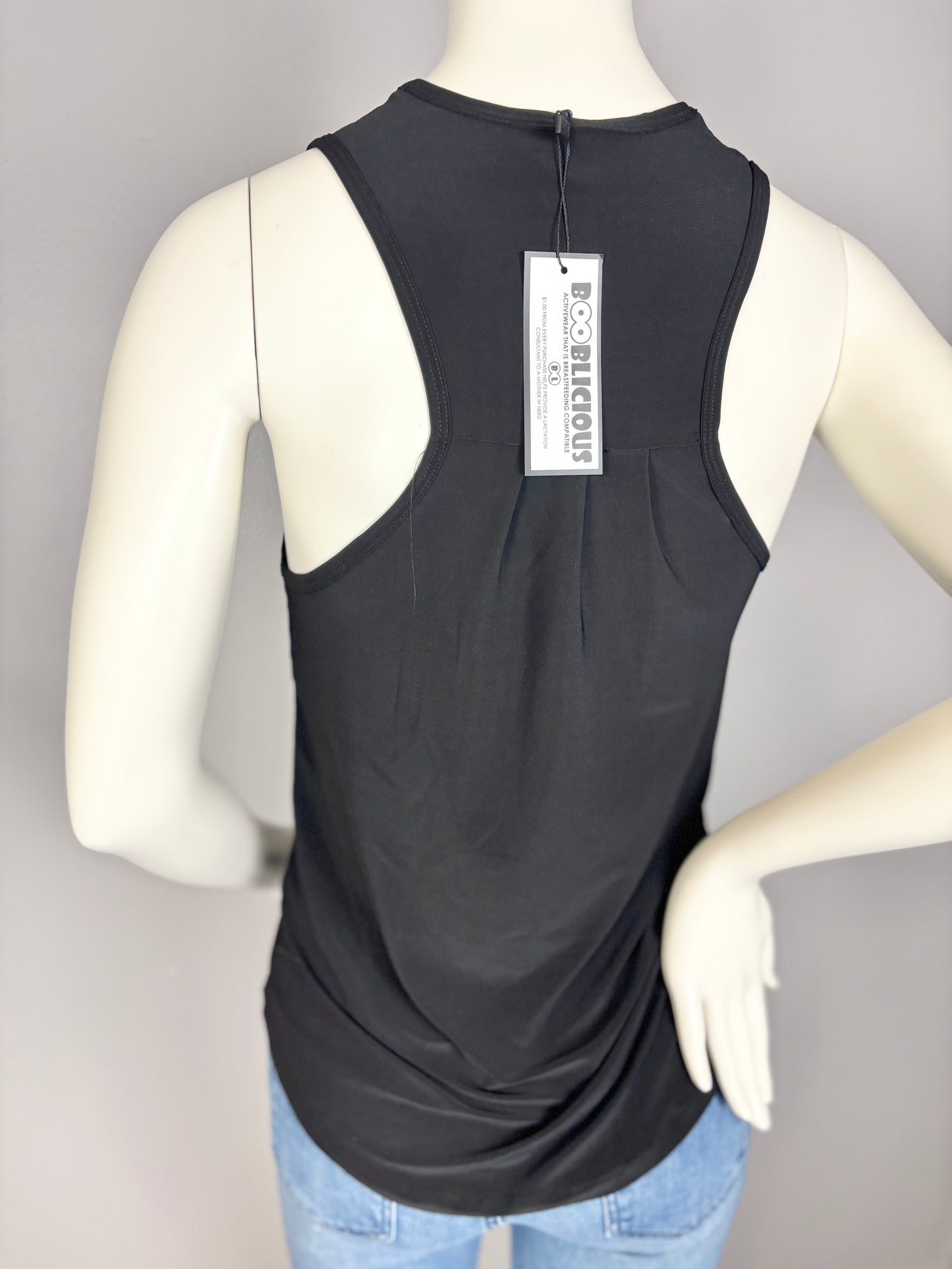 M - Booblicious Super Stretch Athletic Nursing Tank (Black)