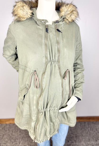 M - Thyme Olive Green Cargo Coat w/Insert