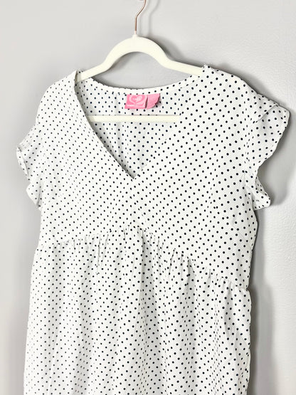 L - Times Two Polka Dot Flutter Blouse
