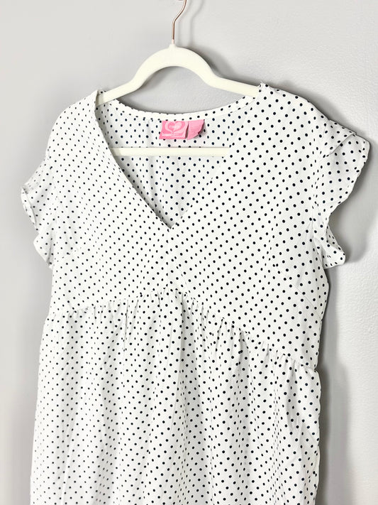 L - Times Two Polka Dot Flutter Blouse