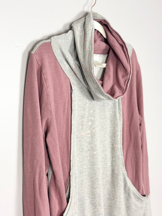 XL - Holler Creations Pink Stars Cowl-Neck Nursing Sweatshirt