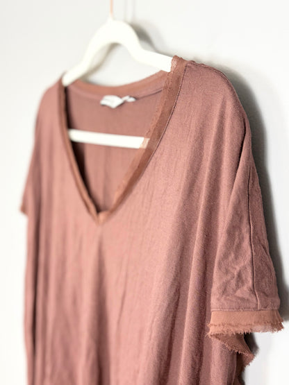 XXXL - Reitmans Mocha Chiffon Trim Tee