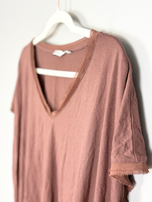 XXXL - Reitmans Mocha Chiffon Trim Tee