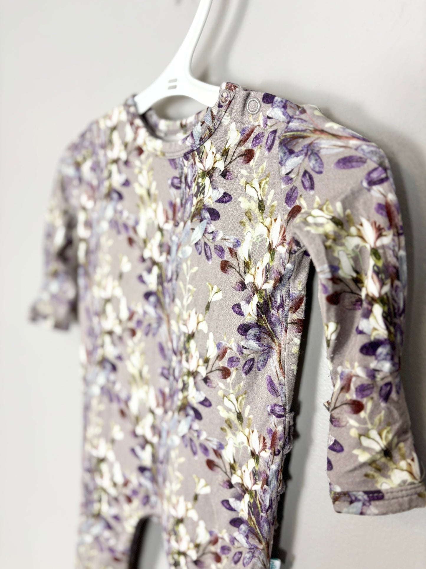 S - Posh Peanut Bamboo Florals Nightgown & Matching 0-3 Month Ruffled Rump Infant Sleeper