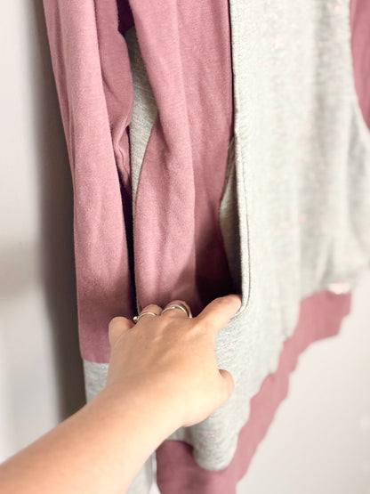 XL - Holler Creations Pink Stars Cowl-Neck Nursing Sweatshirt