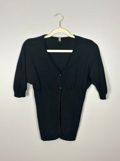 S - Thyme Black 3/4 Sleeve Cardigan