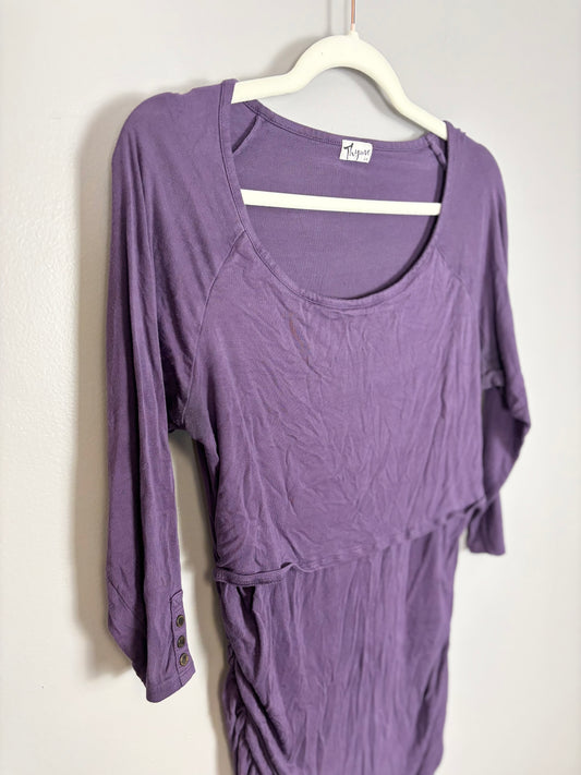 L - Thyme Plum Nursing Shirt