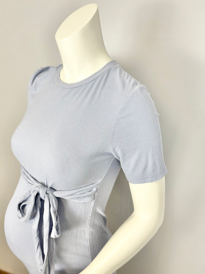 M - SHEIN Periwinkle Blue Tie Front Dress