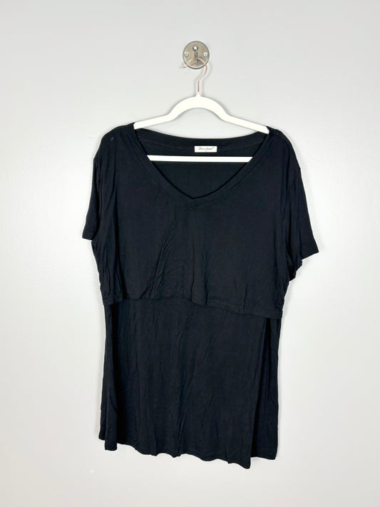 XXL - Bearsland Black Short Sleeve Nursing Shirt